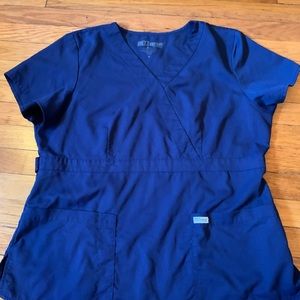 Navy Blue Scrub Top